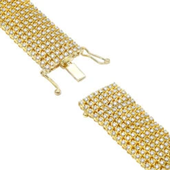 Hip Hip 10K Yellow Gold 8-Row Tennis Diamond Bracelet For Men 10 Carats -H'Hen Sale Store 10k gold mens 8 row diamond bracelet 825ct p 6025 backye