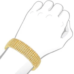 Hip Hip 10K Yellow Gold 8-Row Tennis Diamond Bracelet For Men 10 Carats -H'Hen Sale Store 10k gold mens 8 row diamond bracelet 825ct p 6025 bodye
