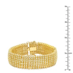 Hip Hip 10K Yellow Gold 8-Row Tennis Diamond Bracelet For Men 10 Carats -H'Hen Sale Store 10k gold mens 8 row diamond bracelet 825ct p 6025 rulerye