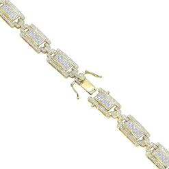 10K Yellow Gold Pave Diamond Bracelet For Men 2.75ct By Luxurman -H'Hen Sale Store 10k gold pave diamond bracelet for men 275ct by luxurman backye