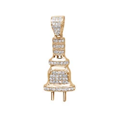 10K White Gold Mini Power Plug Diamond Pendant For Men 0.2ct By Luxurman -H'Hen Sale Store 10k gold power plug diamond pendant for men 02ct by luxurman ro