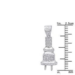 10K White Gold Mini Power Plug Diamond Pendant For Men 0.2ct By Luxurman -H'Hen Sale Store 10k gold power plug diamond pendant for men 02ct by luxurman rulerwh