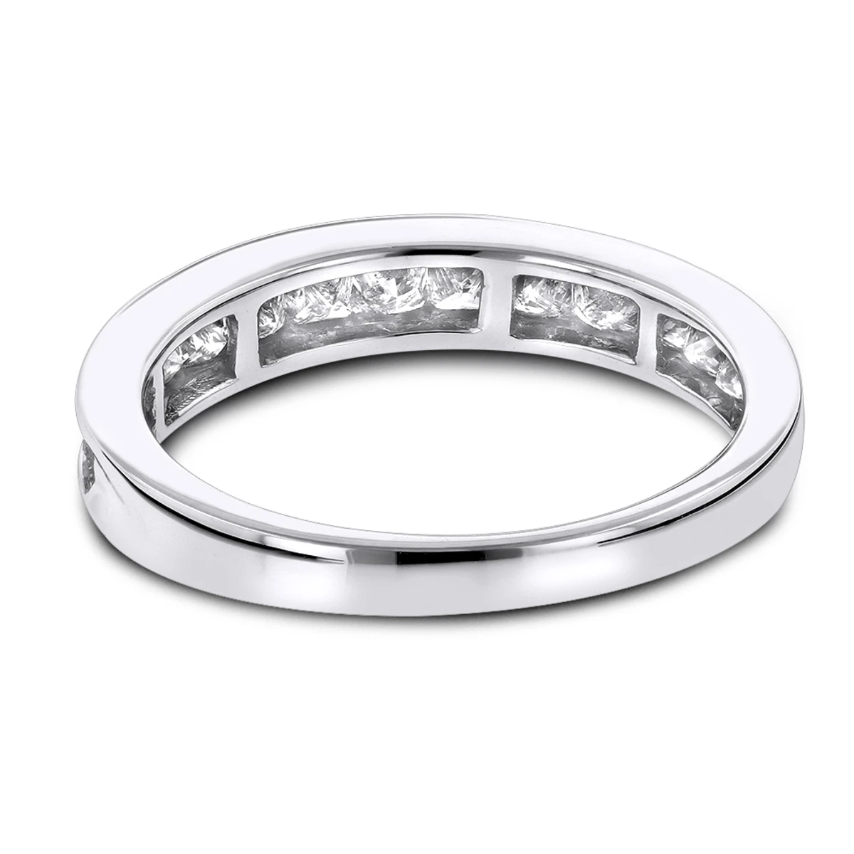 10K White Gold Princess Cut Diamond Wedding Band For Women 1 Carat 4 10K White Gold Princess Cut Diamond Wedding Band For Women 1 Carat - Image 2