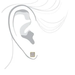 10K White Gold Square Pave Diamond Stud Earrings 0.19ct -H'Hen Sale Store 10k gold square pave diamond stud earrings 019ct p 5933bod