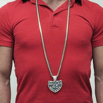 10K White Gold Texas Interstate 45 Shield Diamond Pendant 7.26ct 5 10K White Gold Texas Interstate 45 Shield Diamond Pendant 7.26ct - Image 3