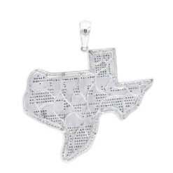 10K White Gold Texas State Map Blue Diamond Pendant 4.95ct -H'Hen Sale Store 10k gold texas state map blue diamond pendant 495ct backwh