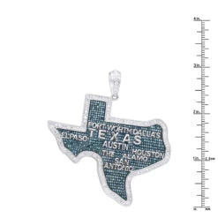 10K White Gold Texas State Map Blue Diamond Pendant 4.95ct -H'Hen Sale Store 10k gold texas state map blue diamond pendant 495ct rulerwh