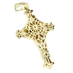 10K Yellow Gold Unique Large Lion Head Cross Pendant For Men 3.29ct By Luxurman -H'Hen Sale Store 10k gold unique large lion head cross pendant for men 329ct by luxurman backye