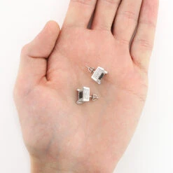 10K White Gold White Black Diamond Earrings 1.21ct -H'Hen Sale Store 10k gold white black diamond earrings 121ct 3 1