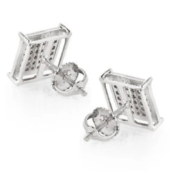 10K White Gold Pave Diamond Stud Earrings 0.27ct -H'Hen Sale Store 10k pave diamond stud earrings 027ct p 41213 backwh