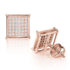 10K White Gold Pave Diamond Stud Earrings 0.27ct -H'Hen Sale Store 10k pave diamond stud earrings 027ct p 41213 ro