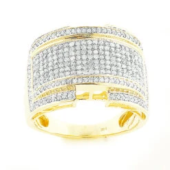 10K White Gold Pave Men's Diamond Ring 1.61ct -H'Hen Sale Store 10k pave mens diamond ring 161ct p 38806 4