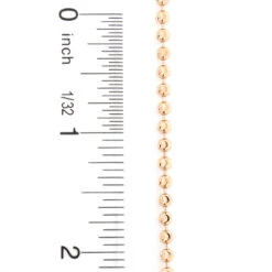 10K Rose Gold Moon Cut Bead Chain For Men 3mm 22-40in -H'Hen Sale Store 10k rose gold moon cut bead chain 3mm 22 40in 4