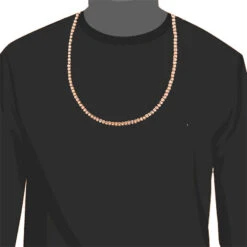 Men's 10K Yellow Gold Moon Cut Ball Chain 5mm 22-40in -H'Hen Sale Store 10k rose gold moon cut chain 6mm 22 40in 3