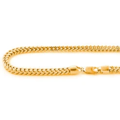 Solid 10K Yellow Gold Franco Chain Necklace 26-40in,4mm