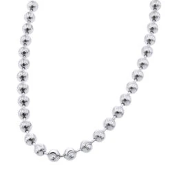 10K White Gold Moon Cut Chain 5mm 22-40in