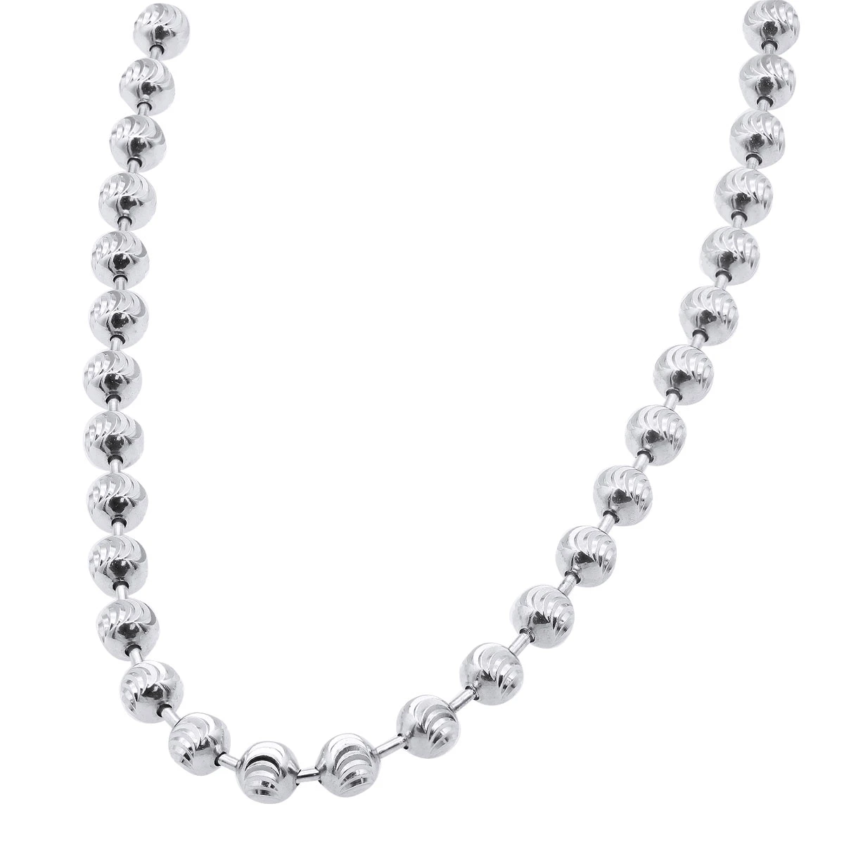 10K White Gold Moon Cut Chain 5mm 22-40in 3 10K White Gold Moon Cut Chain 5mm 22-40in