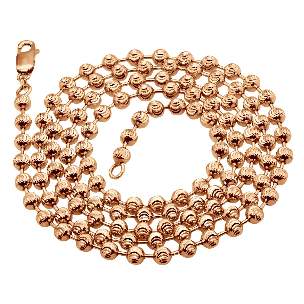 10K White Gold Moon Cut Chain 5mm 22-40in 8 10K White Gold Moon Cut Chain 5mm 22-40in - Image 6