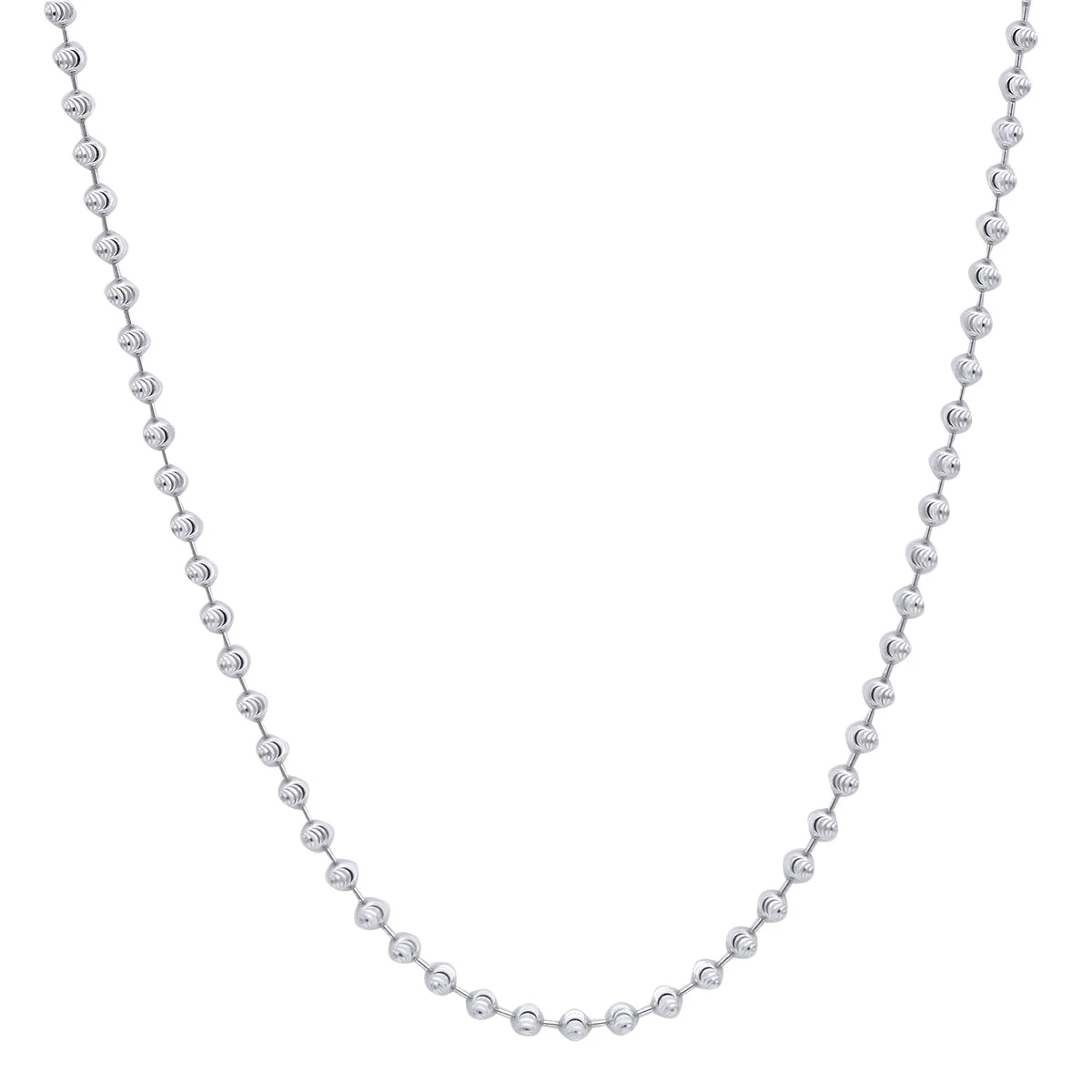 10K White Gold Moon Cut Chain 5mm 22-40in 9 10K White Gold Moon Cut Chain 5mm 22-40in - Image 7