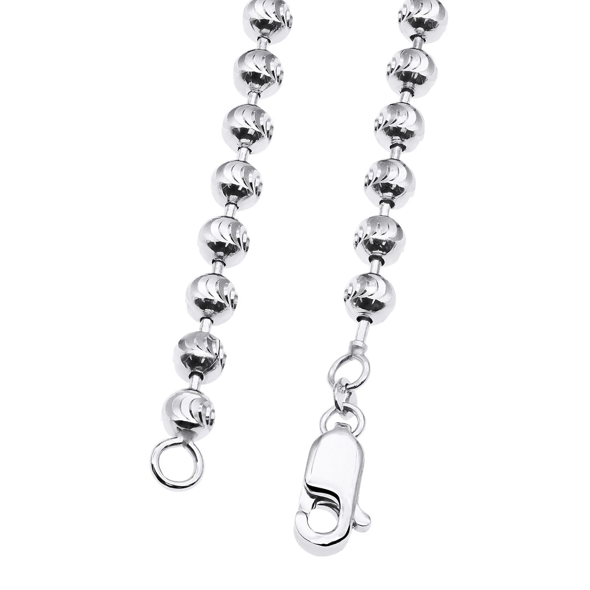 10K White Gold Moon Cut Chain 5mm 22-40in 14 10K White Gold Moon Cut Chain 5mm 22-40in - Image 12