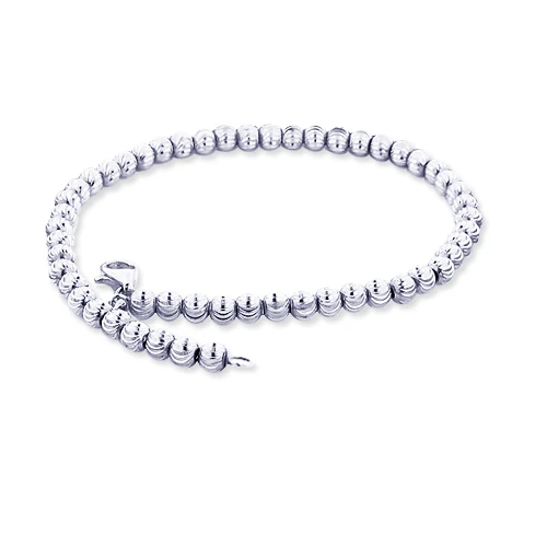 10K White Gold Moon Cut Chain Bracelet 5mm 7.5-9in 3 10K White Gold Moon Cut Chain Bracelet 5mm 7.5-9in