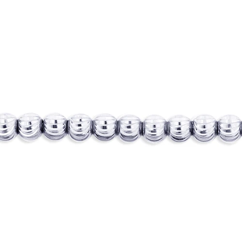 10K White Gold Moon Cut Chain Bracelet 5mm 7.5-9in 4 10K White Gold Moon Cut Chain Bracelet 5mm 7.5-9in - Image 2