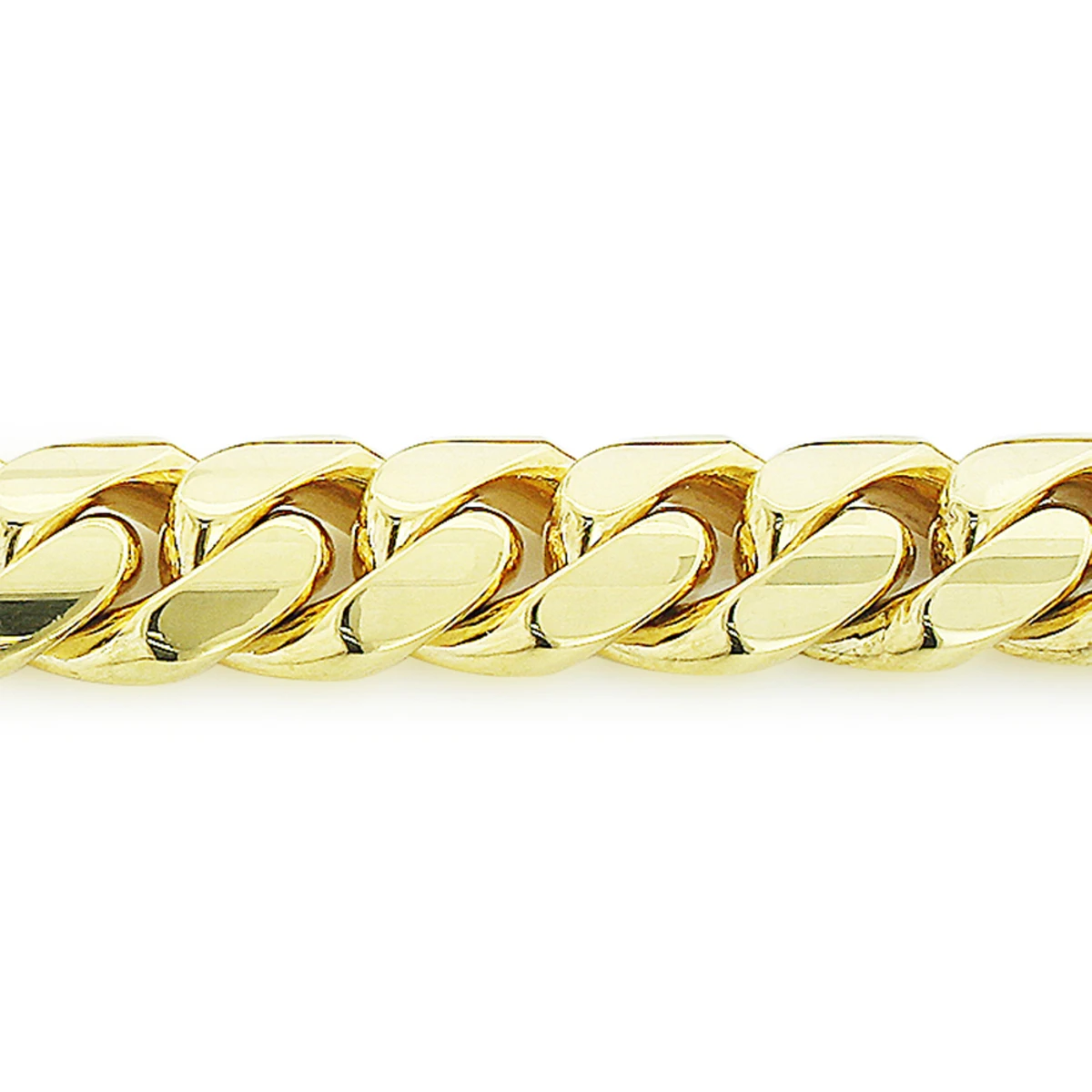 10K Yellow Gold Miami Cuban Link Curb Chain Bracelet 9mm 7.5-9in 4 10K Yellow Gold Miami Cuban Link Curb Chain Bracelet 9mm 7.5-9in - Image 2