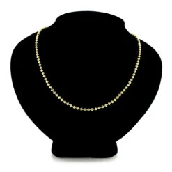 10K Yellow Gold Moon Cut Bead Chain 3mm; 22-40in -H'Hen Sale Store 10k yellow gold moon cut bead chain 3mm 22 40in 3