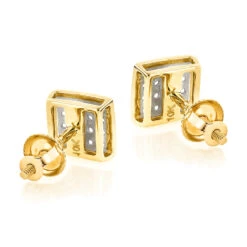 10K Yellow Gold Round Diamond Stud Earrings 6mm 0.18ct -H'Hen Sale Store 10k yellow gold round diamond stud earrings 018ct p 252 backye