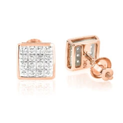 10K Yellow Gold Round Diamond Stud Earrings 6mm 0.18ct -H'Hen Sale Store 10k yellow gold round diamond stud earrings 018ct p 252 ro