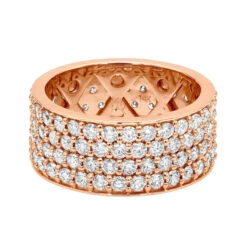 10mm Wide Band 14K White Gold 4 Rows Round Diamond Eternity Ring For Men & Women 5.5ct -H'Hen Sale Store 10mm wide band 14k gold 4 rows round diamond eternity ring for men women 55ct 018021 backro