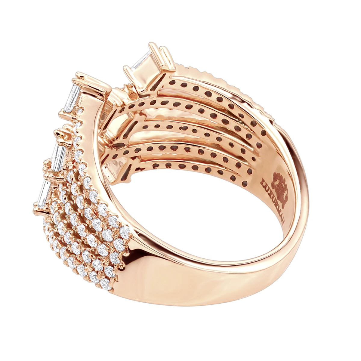 1.1 Carat Designer Diamond Right Hand Ring For Women By Luxurman 14K Rose Gold 6 1.1 Carat Designer Diamond Right Hand Ring For Women By Luxurman 14K Rose Gold - Image 4