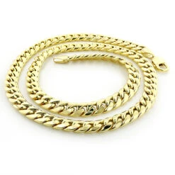 11mm 10K Yellow Gold Miami Cuban Link Chain In 22-40in