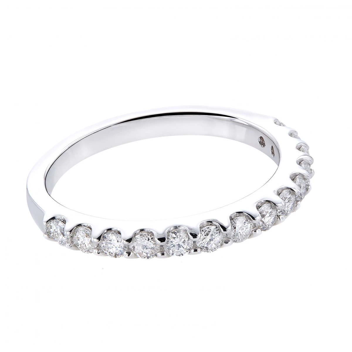 1/2 Carat Diamond Wedding Band For Women 14K White Gold Diamond Stackable Ring 6 1/2 Carat Diamond Wedding Band For Women 14K White Gold Diamond Stackable Ring - Image 4