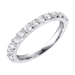 1/2 Carat Diamond Wedding Band For Women 14K White Gold Diamond Stackable Ring