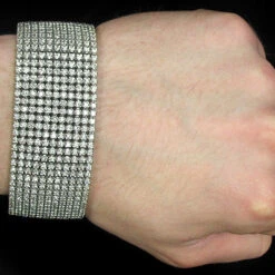 14K White Gold 11-Row Prong-Set Men's Diamond Cuff Bracelet 29.58 7 14K White Gold 11-Row Prong-Set Men's Diamond Cuff Bracelet 29.58 -H'Hen Sale Store 14k 11 row prong set mens diamond cuff bracelet 2958 p 5771bod