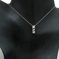 14K White Gold Black And White Diamond Pendant For Women Slider 0.27ct -H'Hen Sale Store 14k black and white diamond pendant 027ct p 40376bod