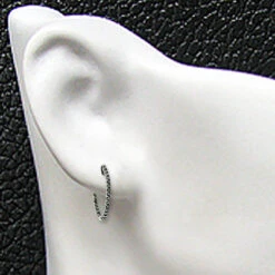 14K Black Plated Gold Black Diamond Hoop Earrings 2.20ct 7 14K Black Plated Gold Black Diamond Hoop Earrings 2.20ct -H'Hen Sale Store 14k black diamond hoop earrings 220ct p 35676bod