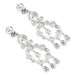 14K White Gold Blue Diamond Flower Chandelier Earrings 1.61ct -H'Hen Sale Store 14k blue diamond flower chandelier earrings 161ct p 22365 backwh