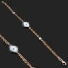 14K Rose Gold Diamond And Blue Sapphire Evil Eye Bracelet .14ct -H'Hen Sale Store 14k blue sapphire and diamond evil eye bracelet 14ct p 35841
