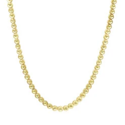 14K Yellow Gold Canary Yellow Diamond Chain For Men Bezel Set Necklace 5.25 Carats
