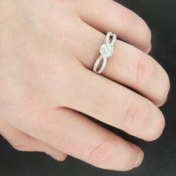 14K White Gold Cluster Diamond Engagement Ring 0.68ct 7 14K White Gold Cluster Diamond Engagement Ring 0.68ct -H'Hen Sale Store 14k cluster diamond engagement ring 068ct p 40452bod