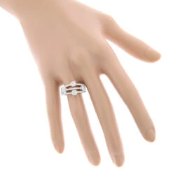 14K White Gold Cluster Diamond Flower Ring 1.19ct -H'Hen Sale Store 14k cluster diamond flower ring 119ct p 41167 bodwh