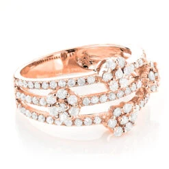 14K White Gold Cluster Diamond Flower Ring 1.19ct -H'Hen Sale Store 14k cluster diamond flower ring 119ct p 41167 ro