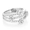14K White Gold Cluster Diamond Flower Ring 1.19ct