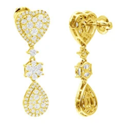 14K White Gold Dangle Diamond Heart Earrings 3ct By LUXURMAN 19 14K White Gold Dangle Diamond Heart Earrings 3ct By LUXURMAN -H'Hen Sale Store 14k dangle diamond heart earrings 35ct yellow