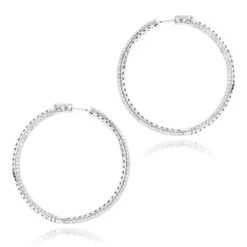 14K White Gold Dazzling 2 Inch Diamond Hoop Earrings Inside Out 7ct 11 14K White Gold Dazzling 2 Inch Diamond Hoop Earrings Inside Out 7ct -H'Hen Sale Store 14k dazzling diamond hoop earrings inside out 690ct p 6420 backwh