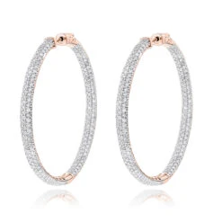 14K White Gold Dazzling 2 Inch Diamond Hoop Earrings Inside Out 7ct 10 14K White Gold Dazzling 2 Inch Diamond Hoop Earrings Inside Out 7ct -H'Hen Sale Store 14k dazzling diamond hoop earrings inside out 690ct p 6420 ro