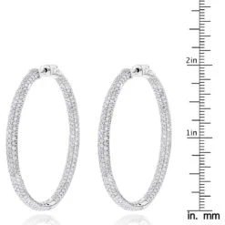 14K White Gold Dazzling 2 Inch Diamond Hoop Earrings Inside Out 7ct 12 14K White Gold Dazzling 2 Inch Diamond Hoop Earrings Inside Out 7ct -H'Hen Sale Store 14k dazzling diamond hoop earrings inside out 690ct p 6420 rulerwh