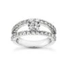 14K White Gold Designer Diamond Engagement Ring 1.40ct